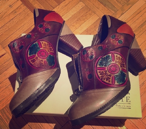 L’Artiste Gorgeous Heels! colorful painterly tooled leather great dancing shoes - Picture 8 of 9